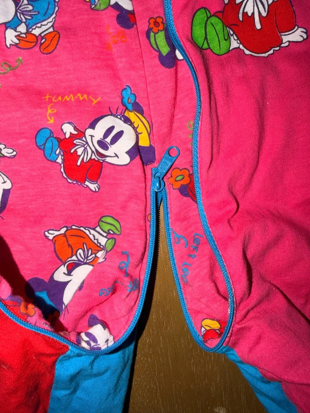 Vintage Mickey & Friends (Disney) Colorblock Baby Sleep Suit - 6-12M